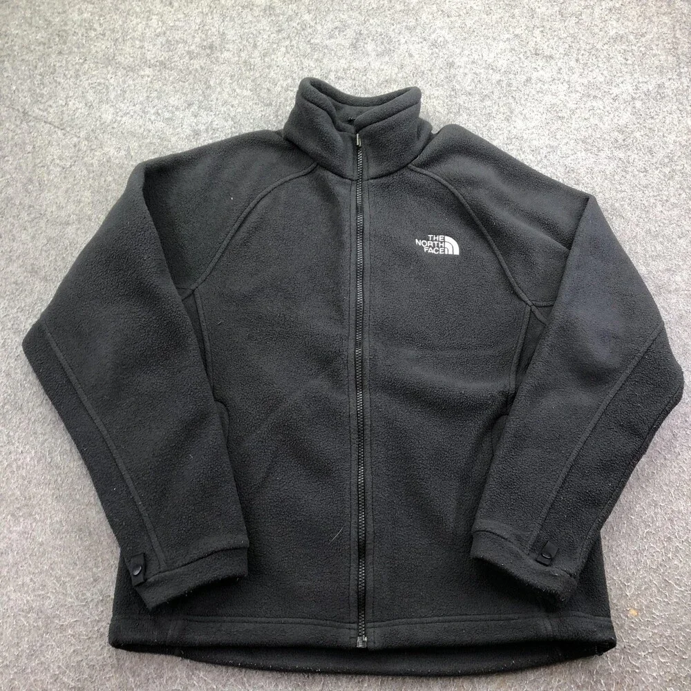 The North Face Jacket Mens Small Black Fleece Full Zip Pockets Outdoor Hiking